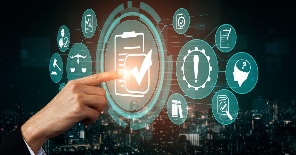 Digitale Symbole zu Recht und Standards | professionelle Terrassenüberdachung Stuttgart